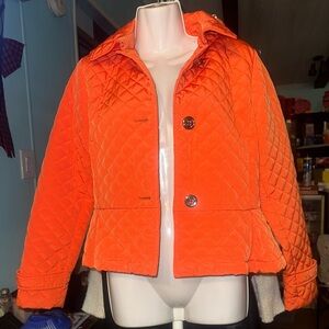Calvin Klein Bright Orange Quilted Puffer Jacket